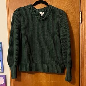 Dark green women’s J. Crew sweater size small. 100% cotton